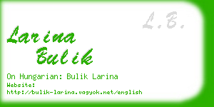 larina bulik business card